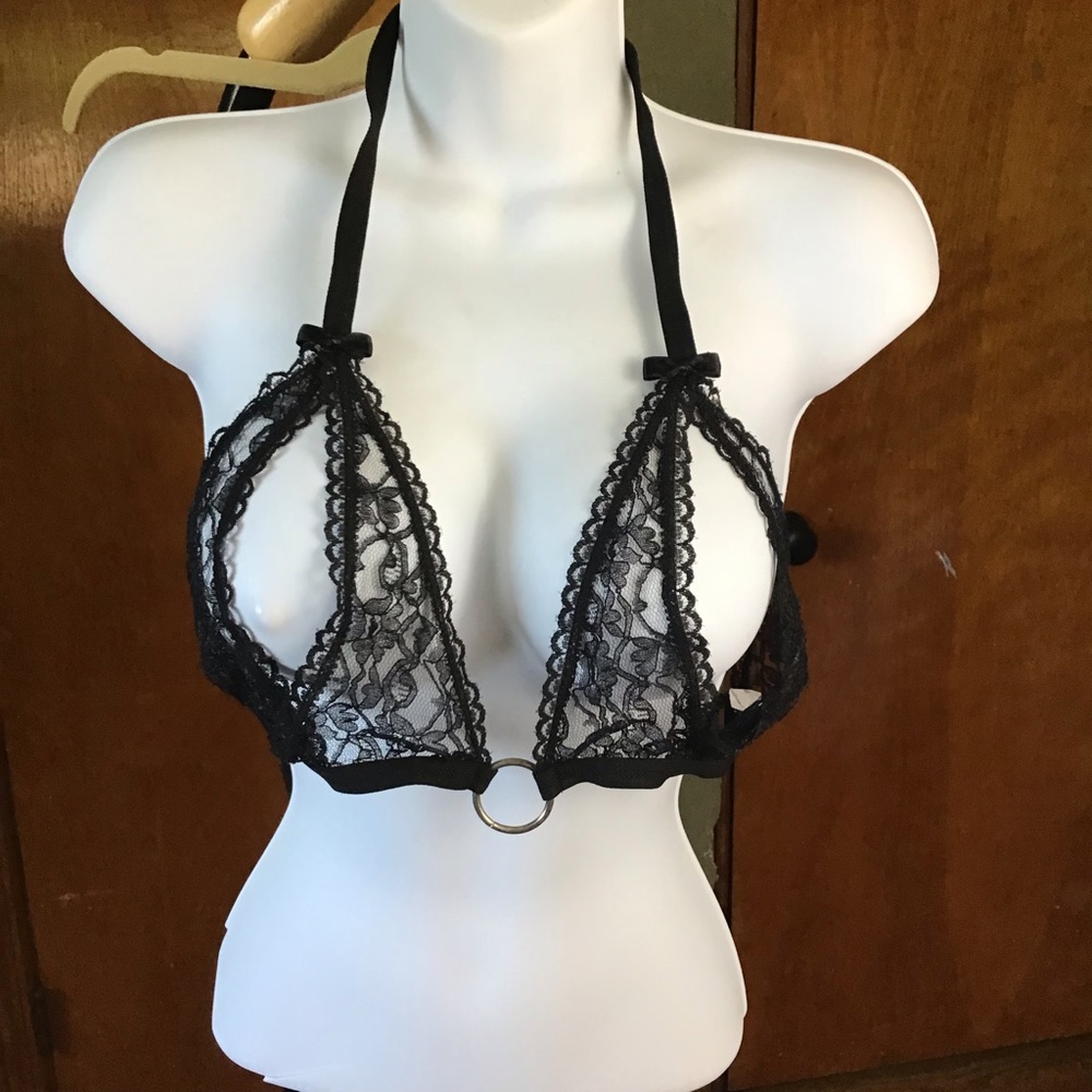 Nippleless Black Lace Lingerie Bra